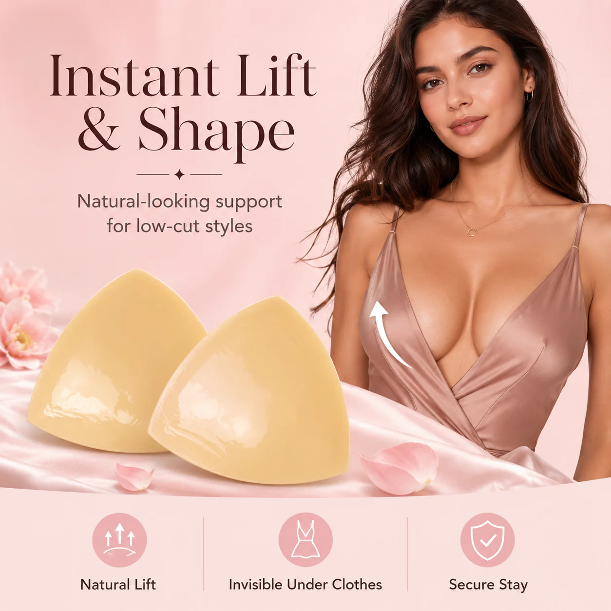 ๐งฉLast Day 50% OFF๐งฉ-- Invisible Lift - Patented Sticky Fashion Bra Inserts Prevents Nipple Slips No Sewing Required Low Cut Tops Womenswear - Image 2